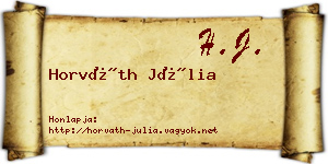 Horváth Júlia névjegykártya